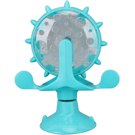 Distributeur de Nourriture Lent Tournoyant pour Chat - Jouet Éducatif Interactif Bleu Lac