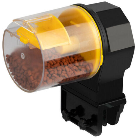 Distributeur de nourriture pour poisson -Mangeoire automatique pour poissons Aquarium Minuterie d'alimentation automatique Mangeoire étanche à l'humidité (jaune) -