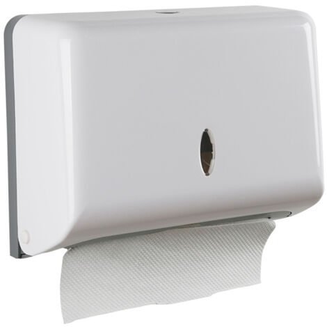 Distributeur de Papier Absorbant mural Z, porte papier pliant ABS pour cuisines toilettes lounges blanc
