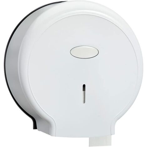 Distributeur de papier toilette commercial, distributeur de papier toilette mural grand format de 27 cm, matériau ABS, porte-papier étanche (blanc).