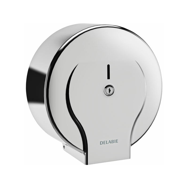Distributeur papier wc Inox brillant 304 pour bobine 400m Delabie 2911