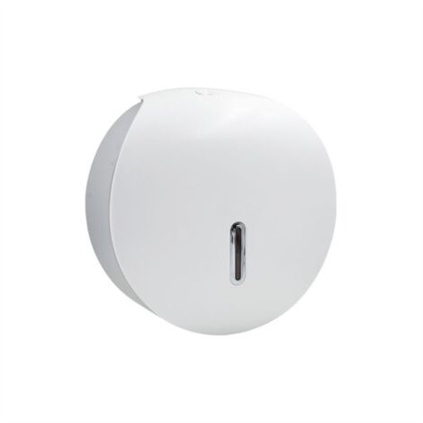 Distributeur de papier toilette rond blanc/gris avec clé 293×298 mm - Deluxe  Tecom
