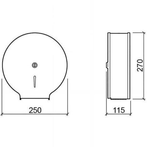 Distributeur de papier toilette rond grands rouleaux pour papier WC public chromé fermeture à clé