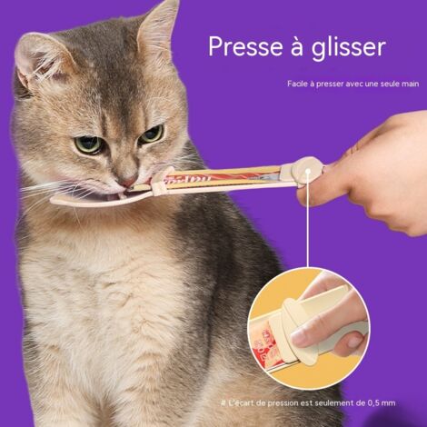 Distributeur de pâte pour chat en forme de chat, poudre de haricots sucrés, outil pratique pour nourrir les chats, distributeur de friandises,D1C4C4