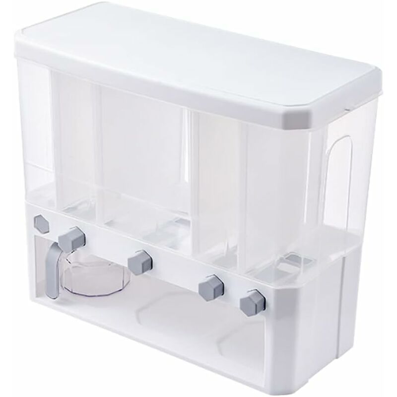 Gojoy - Distributeur de riz à 5 grilles, distributeur de riz de céréales, récipient de stockage transparent, stockage de récipient à grains scellé