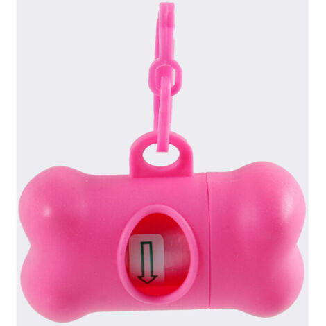 Distributeur de sacs à caca, 1 rouleau de sacs à caca（rose）