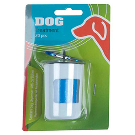 Distributeur de sacs déjections canines - 20 Sacs - Bleu