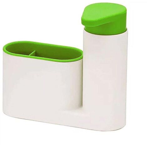 Distributeur de savon 2/3 en 1, organisateur, porte-détergent pour gel hydroalcoolique, étagère de salle de bain, vert 2 pièces