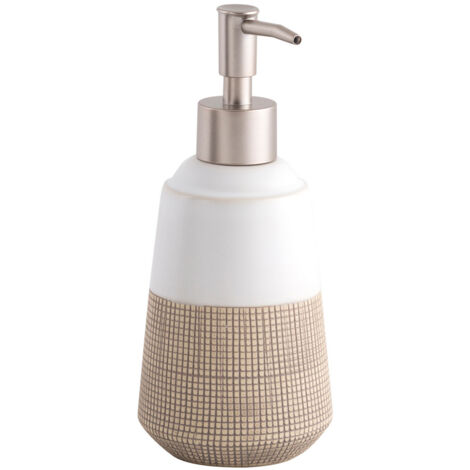 Distributeur de savon 465 ml AWD INTERIOR Isana 1438 grès cérame blanc beige