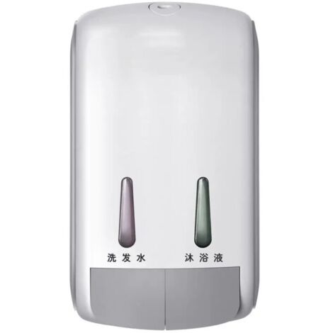 Distributeur de savon à double compartiment, distributeur de savon mural, grande capacité de 800 ml, adapté aux hôtels, salles de bains à domicile, toilettes, cuisines