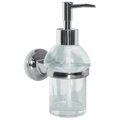 distributeur de savon à  fixer Verre & Acier chromé LAGUNE Transparent Spirella