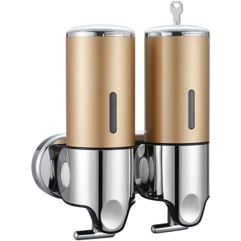 Distributeur de savon à pompe, distributeur de savon manuel mural, contenant de gel douche shampoing, adapté aux toilettes, salle de bain, hôtel,