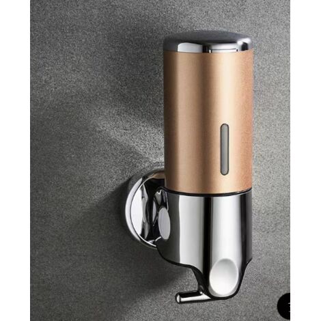 Distributeur de savon à trois têtes en acier inoxydable, commande manuelle pour shampoing et gel douche, presse-savon pour salle de bain d'hôtel.-AquaForge