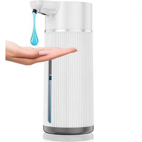 Distributeur De Savon Automatique - 420 ml - Détecteur Infrarouge - 4 Niveaux De Distribution - Rechargeable USB-C - Étanche IPX7 - Blanc