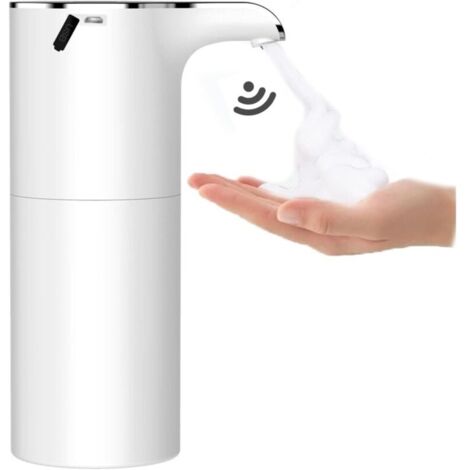 Distributeur de Savon Automatique 450 M, Distributeur Savon Mousse avec USB Rechargeable, Distributeur de Savon à Induction Automatique, pulvérisation