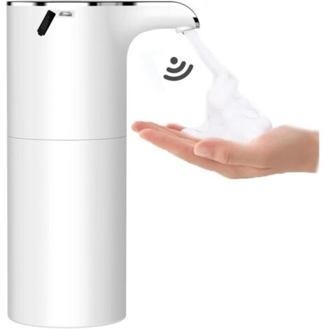 Distributeur de Savon Automatique 450 M, Distributeur Savon Mousse avec USB Rechargeable, Distributeur de Savon à Induction Automatique, pulvérisation
