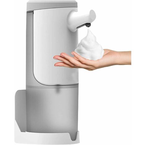 Distributeur de savon automatique 450 ml Distributeur de désinfectant sans contact Distributeur de savon liquide avec capteur intelligent Chargement USB pour cuisine salle de bain (version mousse)