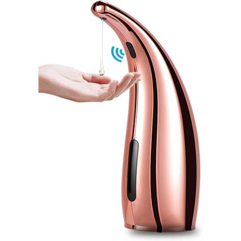 Distributeur de savon automatique à 4 niveaux réglable avec détecteur de mouvement infrarouge, couleur champagne doré