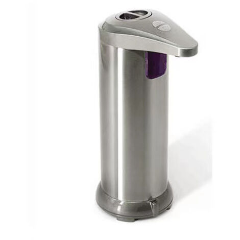 Distributeur de savon automatique à capteur, en acier inoxydable, à volume réglable, couleur champagne, compatible avec les téléphones portables et les machines à laver, 250 ml - 14171-AquaForge