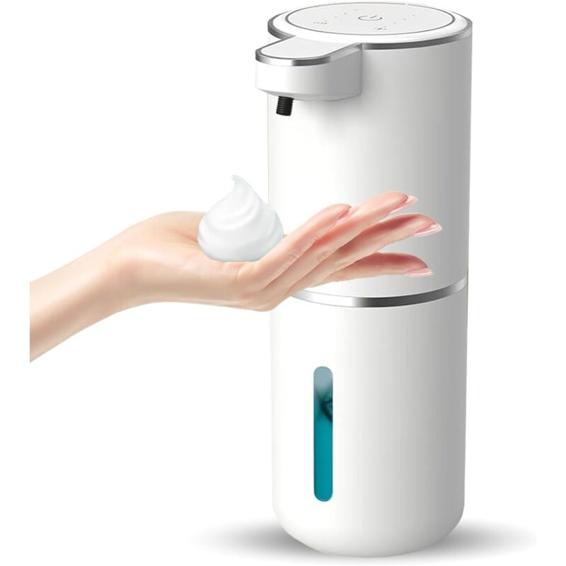 Distributeur de savon automatique, distributeur de savon moussant sans contact, distributeur rechargeable usb de 400 ml, montage mural, 4 niveaux,