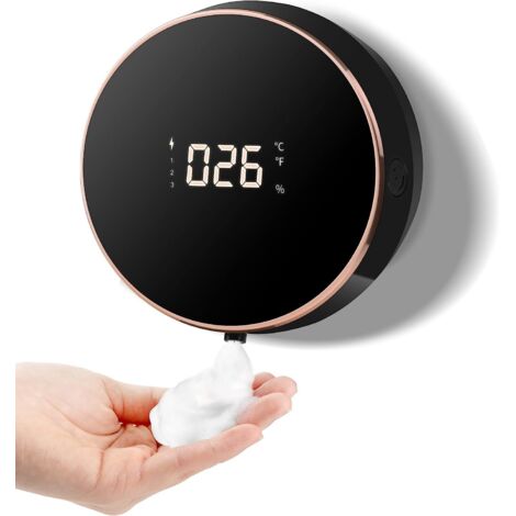 Distributeur de savon automatique, distributeur de savon mural à température non tactile de 300 ml, distributeur de savon pour salle de bain, cuisine, bureau, école