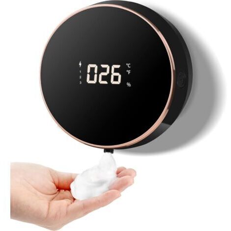 Distributeur de savon automatique, distributeur de savon mural à température non tactile de 300 ml, distributeur de savon pour salle de bain, cuisine, bureau, école