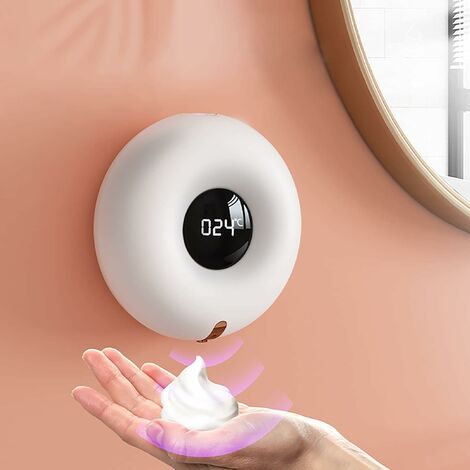 Distributeur de Savon Automatique, Distributeur Savon Mural,Distributeur Savon Liquide, Distributeur Savon Mousse, sans Contact, Ipx7, Capteur Infrarouge, Charge de Type C