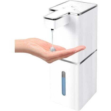 Distributeur de savon automatique mural 380 ml, distributeur de savon sans contact étanche IPX5, distributeur de savon électrique, blanc