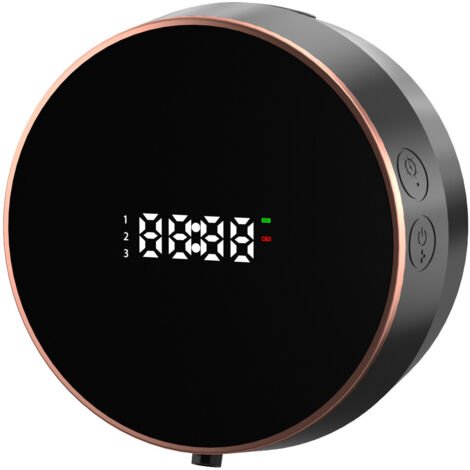 Distributeur de savon automatique mural avec capteur, rechargeable, sans contact et réglable. Distributeur de savon mousse électrique intelligent avec horloge, en plastique noir, 13 x 13 x 6 cm.-AquaF