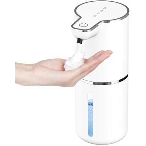 Distributeur de savon automatique mural - Distributeur de savon rechargeable USB 350 ml - sans contact - étanche IPX5 - noir - convient pour la salle de bain et la cuisine - type mousse