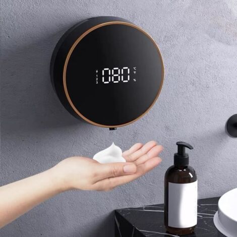 Distributeur de savon automatique rechargeable USB mural, distributeur réglable à 3 niveaux, induction infrarouge