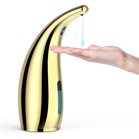 Distributeur de savon automatique, réglable sur 4 niveaux, avec capteur de mouvement infrarouge, doré