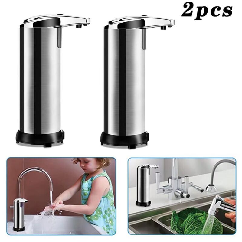 Distributeur de Savon Automatique Salle de bain avec capteur Infrarouge et Base étanche Touchless - 2pcs -