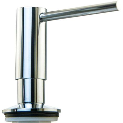 Distributeur de Savon avec Bec Pivotant à 360° - Distributeur de Savon Liquide Rechargeable par en Haut pour Evier Cuisine - Distributeur Savon Liquide INOX Plaqué Chrome 500 ML