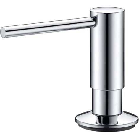 Distributeur de savon avec bec pivotant à 360° - Distributeur de savon rechargeable sur le dessus pour évier de cuisine - Distributeur de savon en acier inoxydable chromé 300 ml