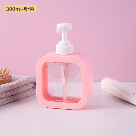 Distributeur de savon avec pompe, récipient en plastique rose de 300 ml ou 500 ml pour liquide vaisselle, idéal pour la cuisine et la salle de bain.-AquaForge