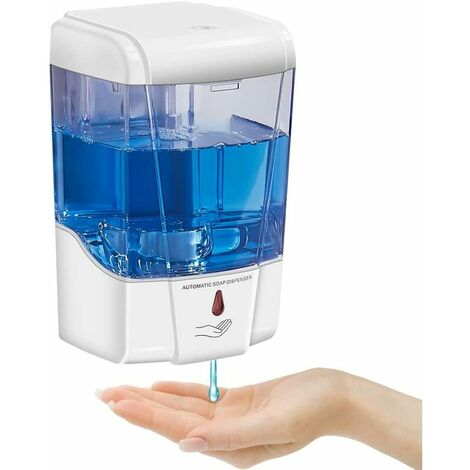 Distributeur de savon blanc automatique sans contact aliment�� par batterie capteur de distributeur de savon ��lectrique avec capacit�� de 700ML