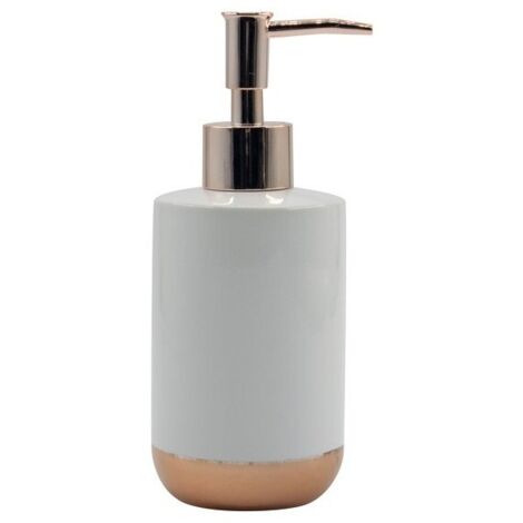 Distributeur de savon Céramique AMMAN Blanc & Doré MSV