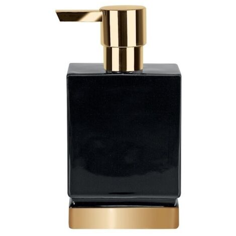 Distributeur de savon Céramique ROMA Noir & Or Spirella