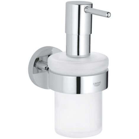 Grohe – Distributeur de savon liquide mural en verre et métal – Finition chromée durable – Capacité 160 ml – 40448001