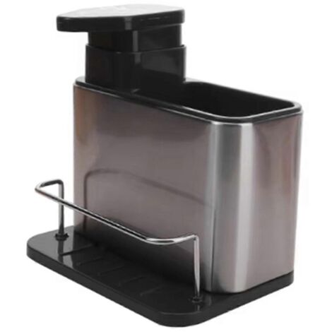 Distributeur de savon de cuisine 3 en 1, porte-éponge et distributeur de liquide vaisselle ---