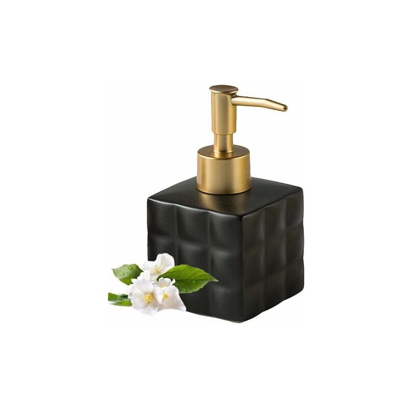 Soleil - Distributeur de savon doré Relief Balck Distributeur de savon Salle de bains Rubik's Cube Distributeur de savon pour les mains pour la