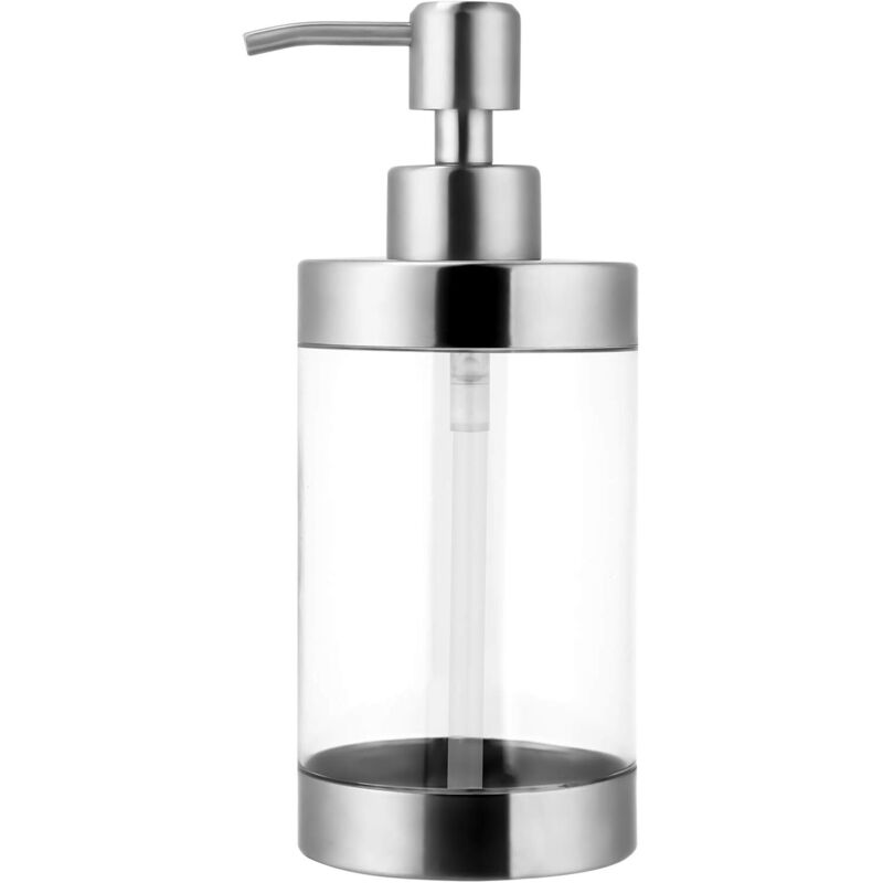 Distributeur de savon en acier inoxydable - Pour salle de bain, évier de cuisine, bureau, hôtel - 300 ml - Brossé
