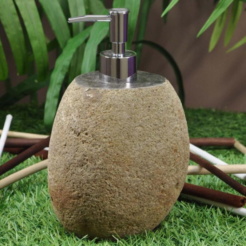 Distributeur de savon en galet de rivière