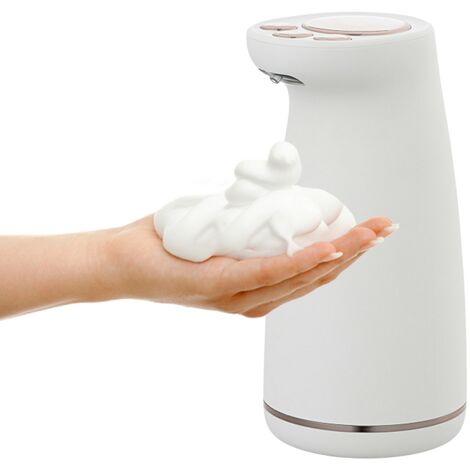 Distributeur de savon en mousse automatique en forme de patte de chat 300 ml Distributeur de savon moussant sans contact USB rechargeable Distributeur de savon infrarouge de bureau pour la maison Kitc