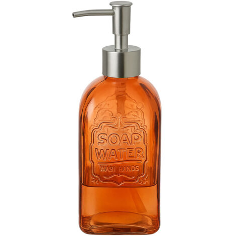 Distributeur de savon en verre ambre 19 x 9 x 7 cm