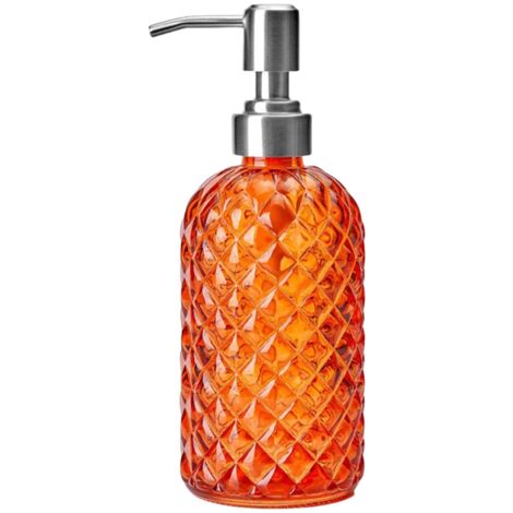 Distributeur de savon en verre avec pompe en acier inoxydable, flacon pompe transparent pour savon liquide, lotion, liquide vaisselle-AquaForge