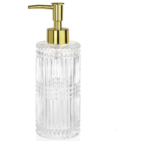 Distributeur de Savon en Verre et Métal Doré Diamond