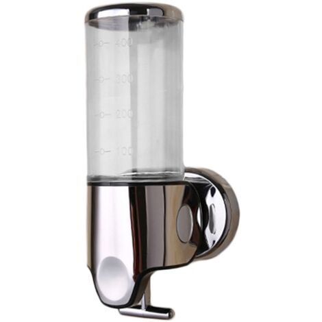 Distributeur de savon et shampoing 500 ml transparent ergonomique