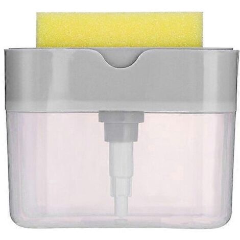 Distributeur de savon liquide 2 en 1 avec porte-éponge pour la cuisine, la salle de bain et la buanderie-AquaForge